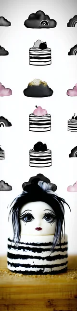 Free colorable bookmarks of a birthday cake with a woman's head